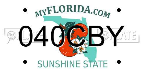040CBY Florida License Plate