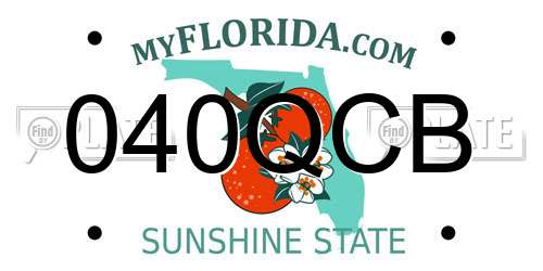 040QCB Florida License Plate