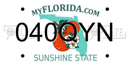 040QYN Florida License Plate