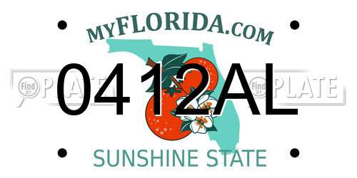 0412AL Florida License Plate