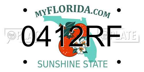 0412RF Florida License Plate