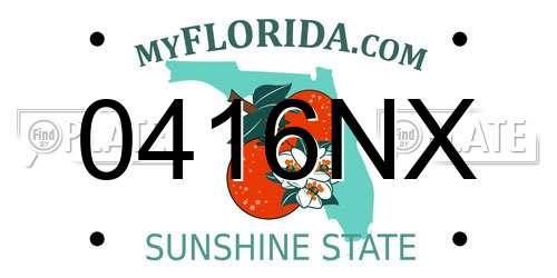 0416NX Florida License Plate