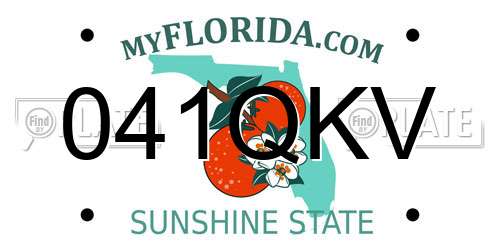 041QKV Florida License Plate