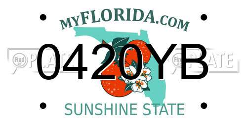 0420YB Florida License Plate