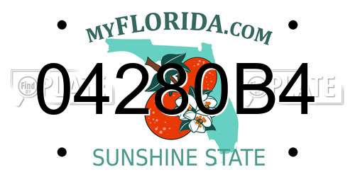 04280B4 Florida License Plate