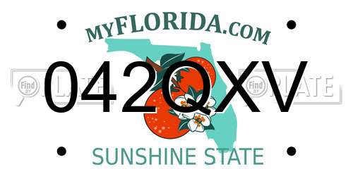 042QXV Florida License Plate