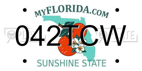 042TCW Florida License Plate