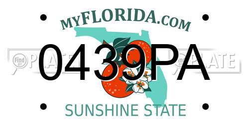 0439PA Florida License Plate