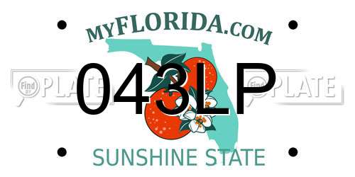 043LP Florida License Plate