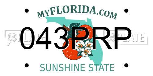 043PRP Florida License Plate