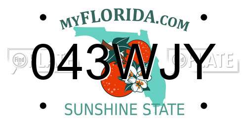 043WJY Florida License Plate