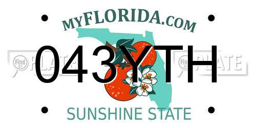 043YTH Florida License Plate