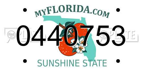 0440753 Florida License Plate