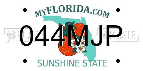 044MJP Florida License Plate