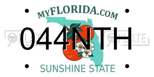 044NTH Florida License Plate