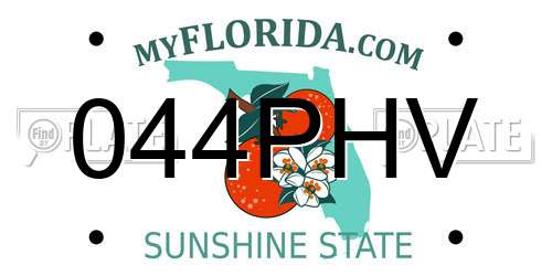 044PHV Florida License Plate
