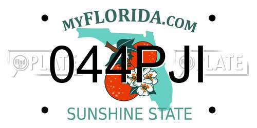 044PJI Florida License Plate