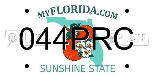 044PRC Florida License Plate