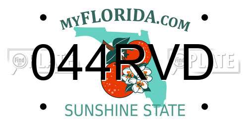 044RVD Florida License Plate