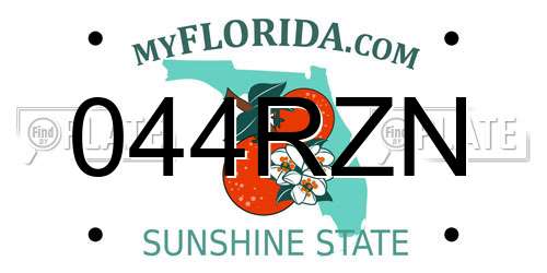 044RZN Florida License Plate