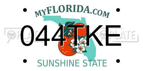 044TKE Florida License Plate