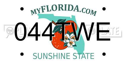044TWE Florida License Plate