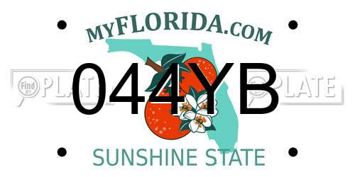 044YB Florida License Plate