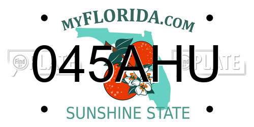 045AHU Florida License Plate