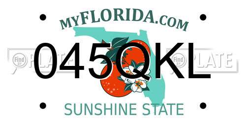 045QKL Florida License Plate