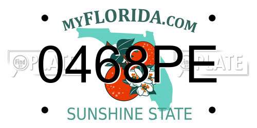 0468PE Florida License Plate
