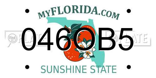 046OB5 Florida License Plate