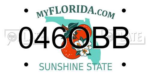 046OBB Florida License Plate