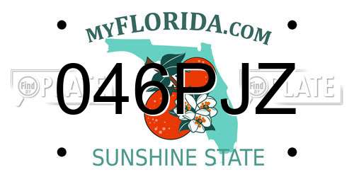 046PJZ Florida License Plate
