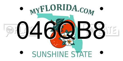 046QB8 Florida License Plate