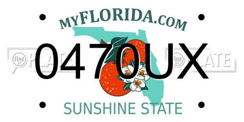 0470UX Florida License Plate