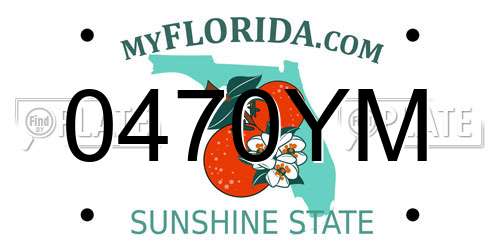 0470YM Florida License Plate