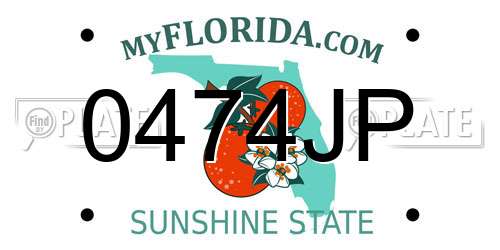 0474JP Florida License Plate