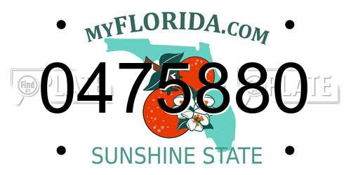 0475880 Florida License Plate