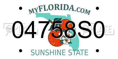 04758S0 Florida License Plate