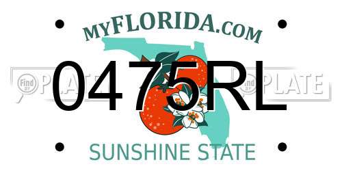 0475RL Florida License Plate