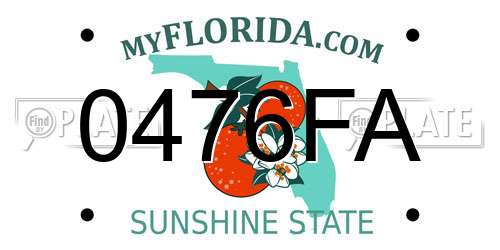 0476FA Florida License Plate