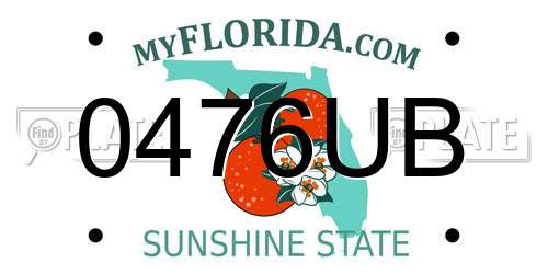 0476UB Florida License Plate