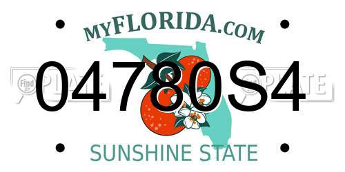 04780S4 Florida License Plate
