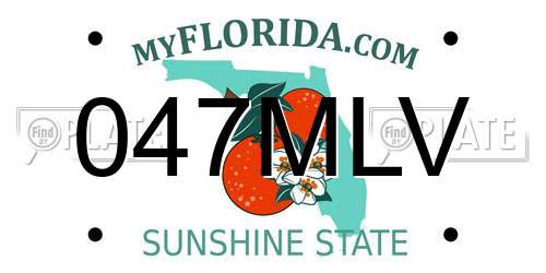 047MLV Florida License Plate