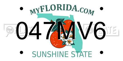 047MV6 Florida License Plate
