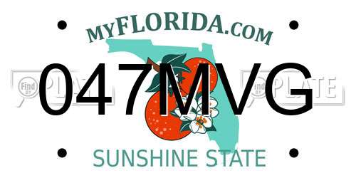 047MVG Florida License Plate