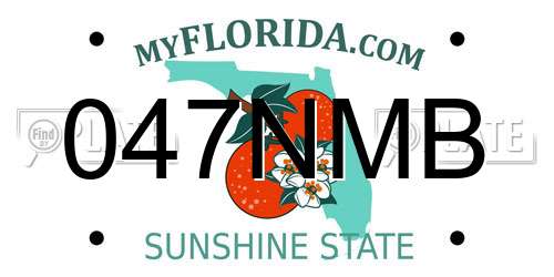 047NMB Florida License Plate