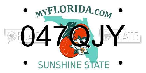 047QJY Florida License Plate
