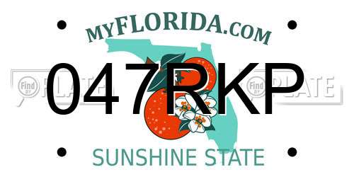 047RKP Florida License Plate