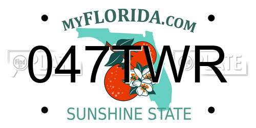 047TWR Florida License Plate